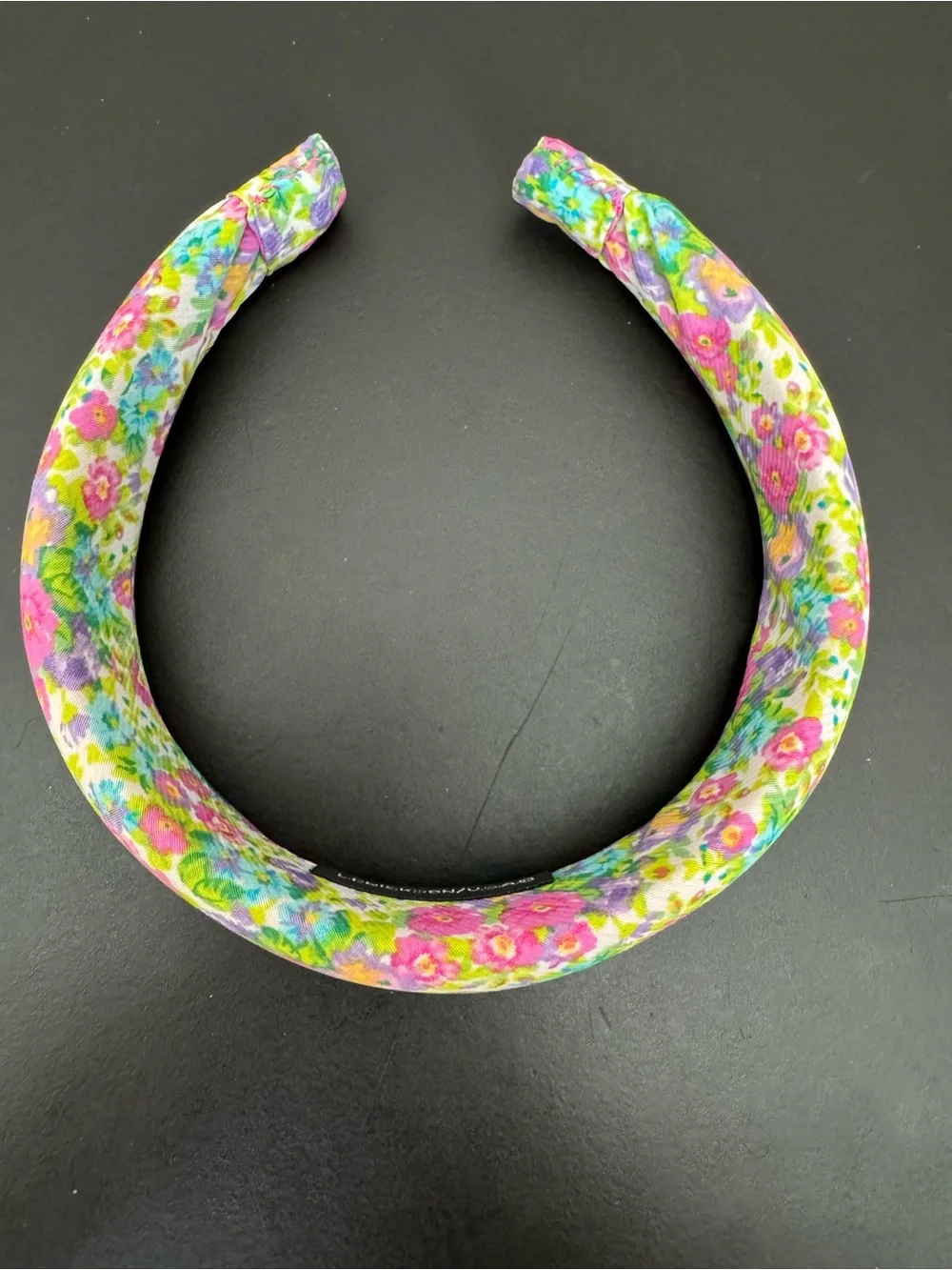 L.Erickson Floral Padded Headband in Pink, Green & Purple
